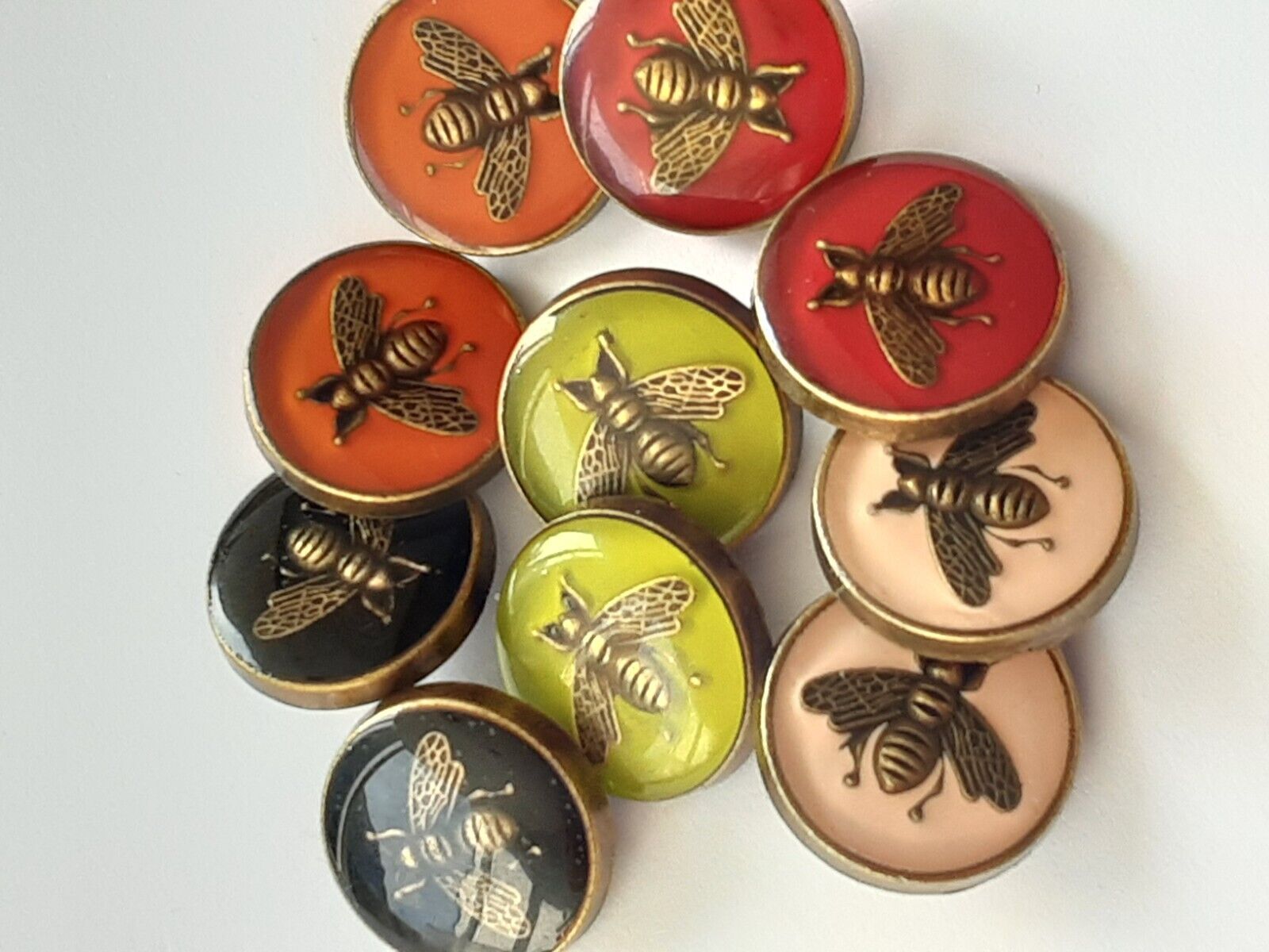 10  GUCCI Buttons   Bees 17 mm 0,6 inch 10  pcs mix