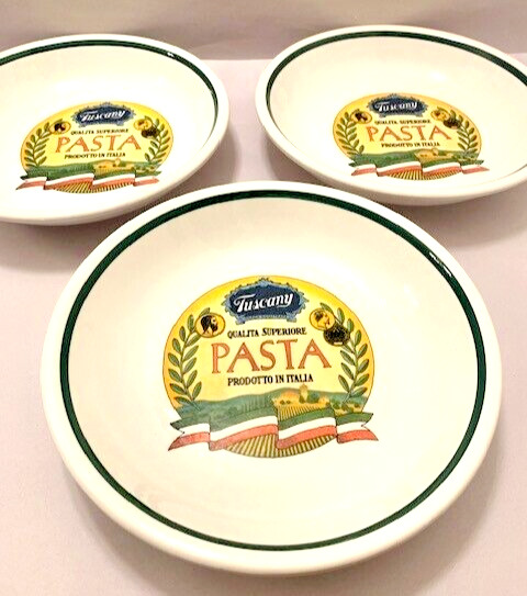 VTG Tuscany Pasta Bowl TRE CI Olive Branch SET OF 3 Made Italy Y2K Bowls