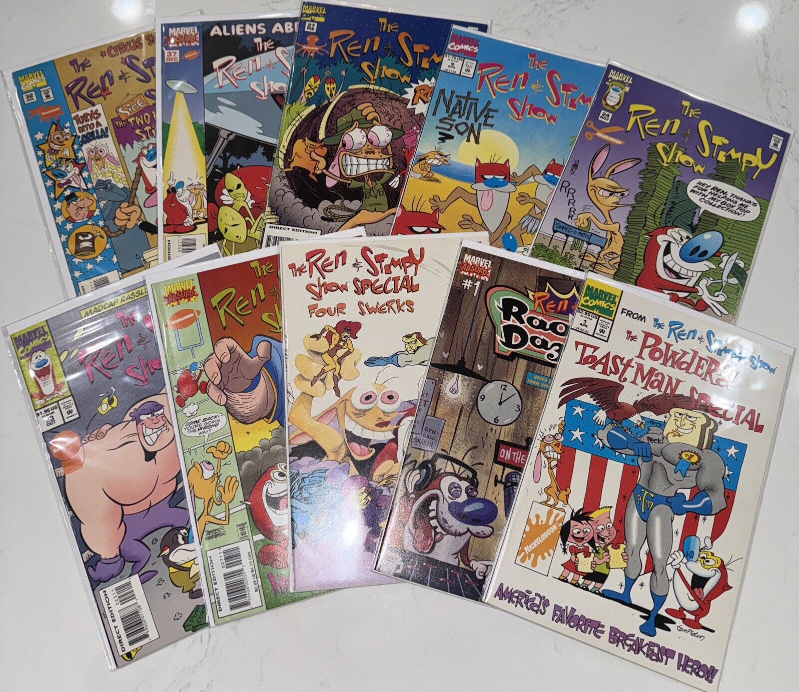 The Ren And Stimpy Show Marvel Comic Lot Of 10 books 