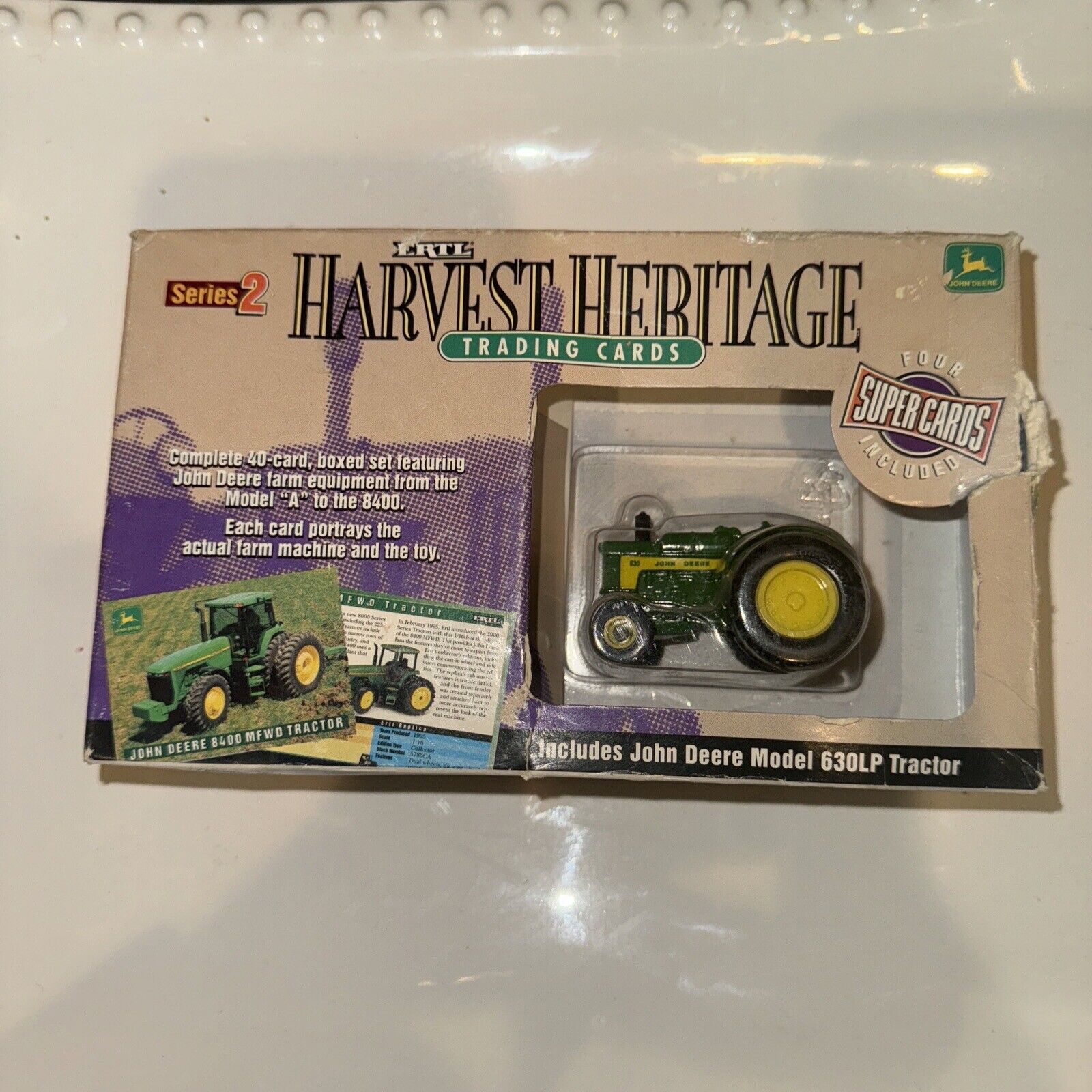 Ertl Harvest Heritage Trading Cards & John Deere Model 630LP Tractor ~ Series 2