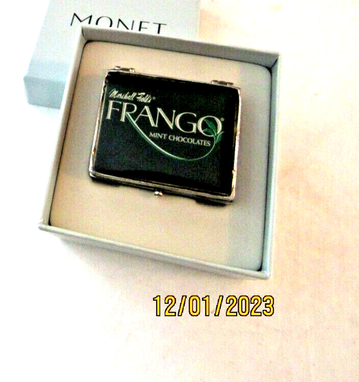 Monet Frango Mint Enamel Collectible Trinket Box… Vintage Marshall Field’s…NIB