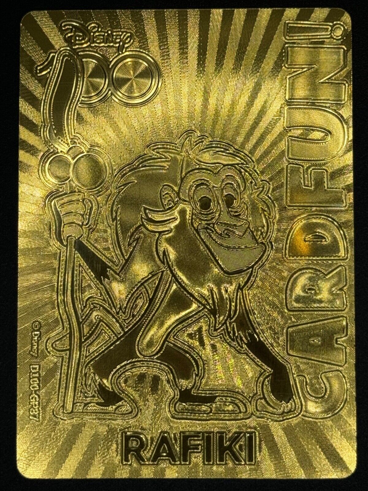 Rafiki 2023 Card Fun Disney 100 Years Art Golden 062/100 GOLD Limited