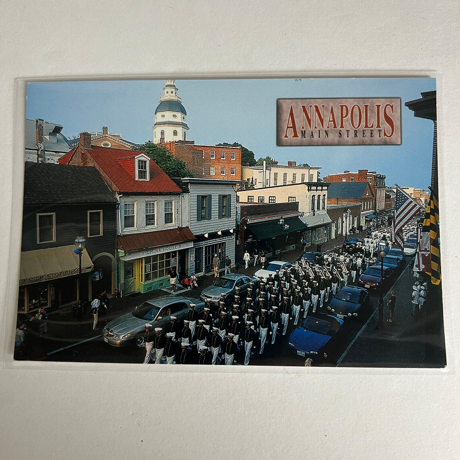 Annapolis Maryland Main Street Military Parade Postcard