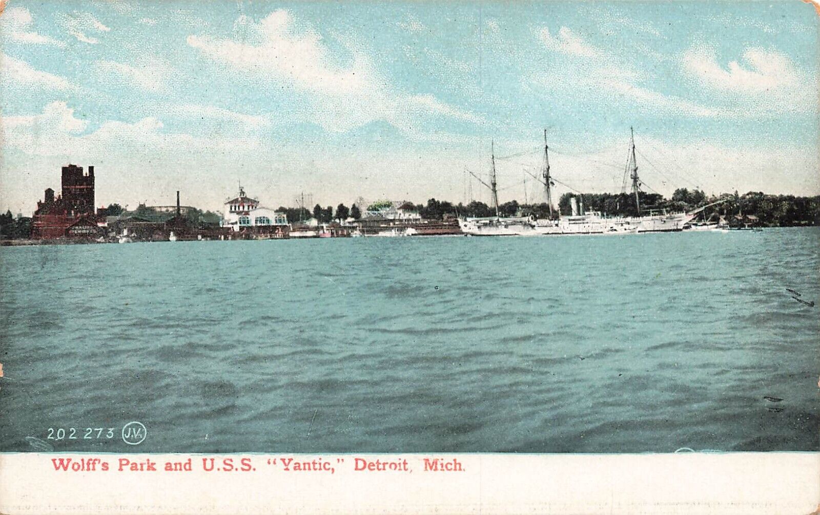 Detroit Wolff\'s Park U.S.S. Yantic Ship  Michigan  Postcard LP71