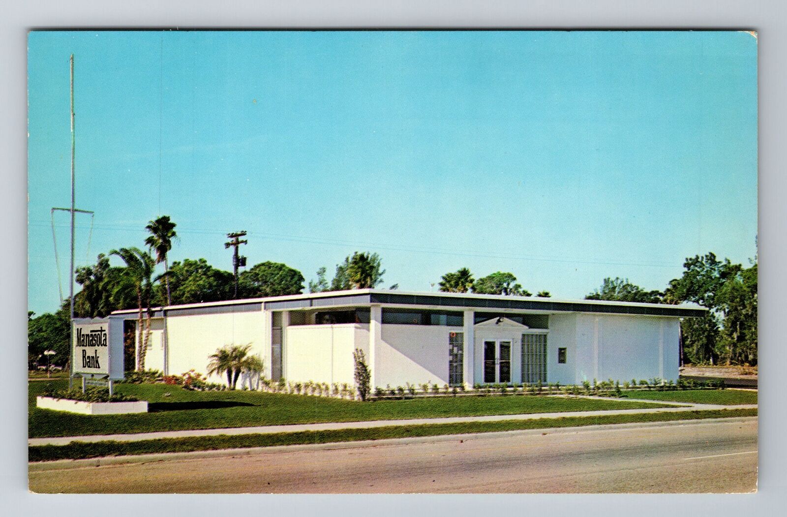 Sarasota FL-Florida, Manasota Bank, Antique Vintage Souvenir Postcard