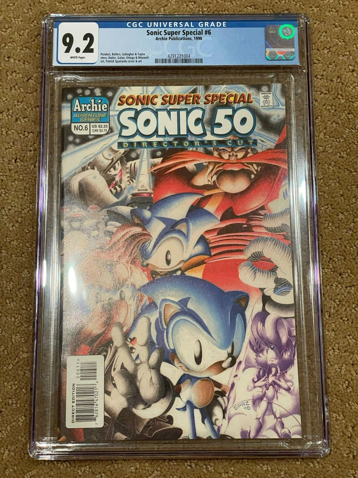 SONIC SUPER SPECIAL #6 CGC GRADED 9.2 NM- WHITE PAGES ARCHIE COMICS 1998 RARE