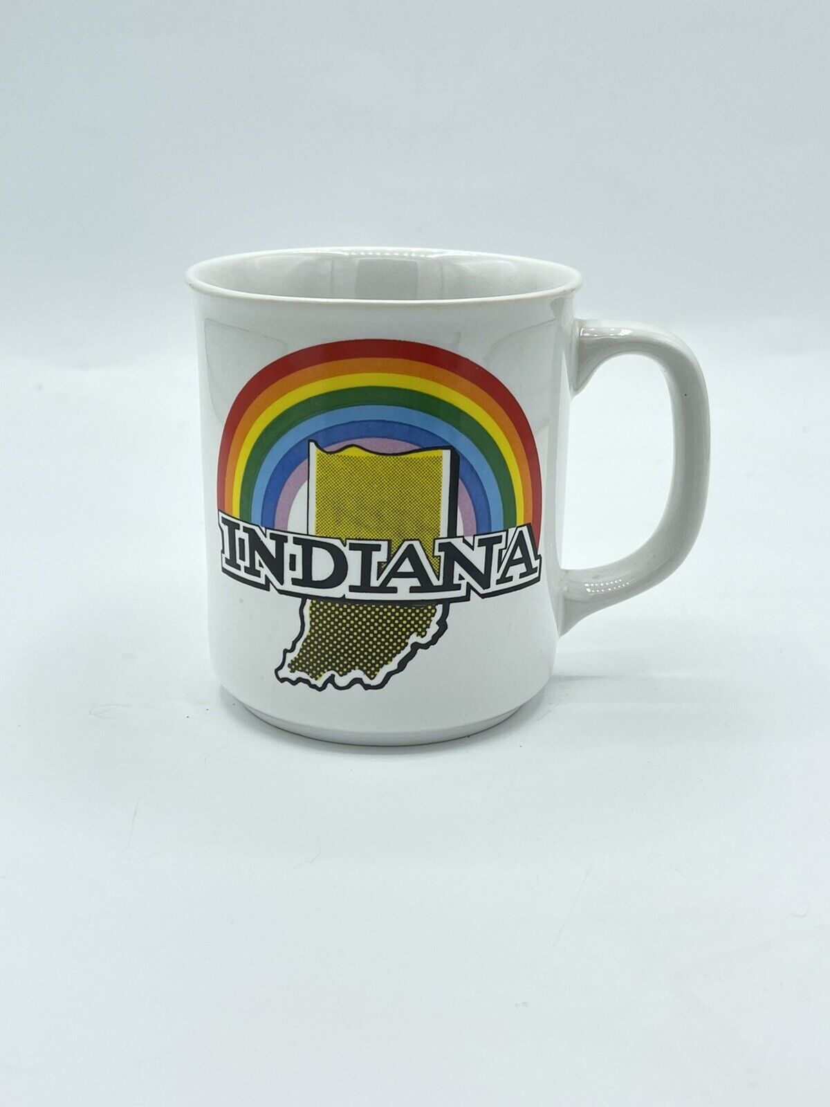 Vintage Indiana State Rainbow Coffee Cup / Mug Small 6 Oz