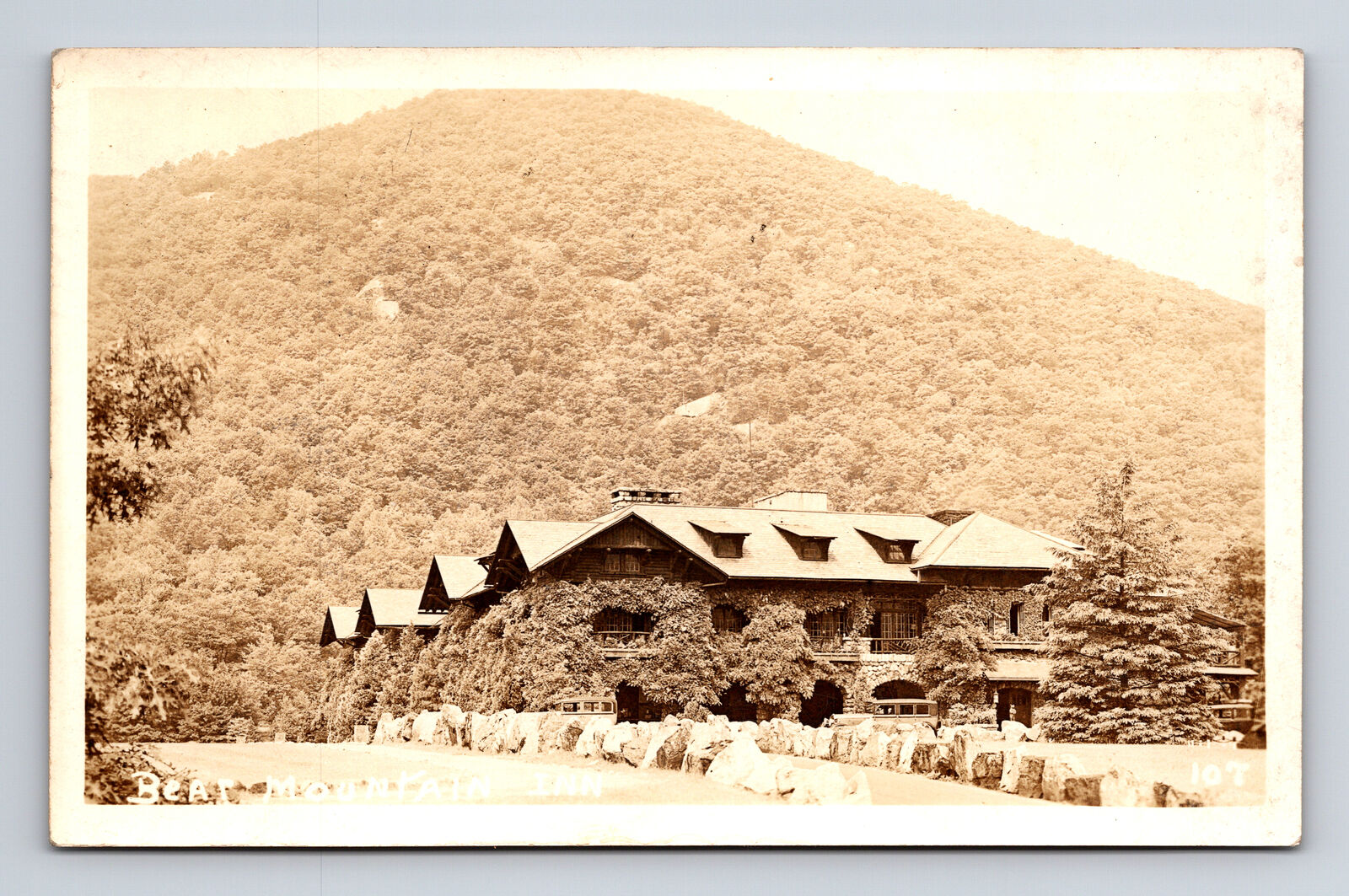 1931 RPPC Bear Mountain Inn Bear Mountain Park NY Sepia Real Photo Postcard