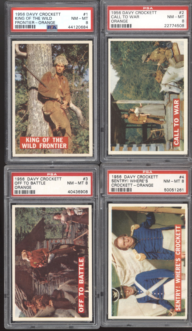 1956 Topps Davy Crockett Orange Complete 80 Card Set (79) PSA 8\'s  &  (1) PSA7