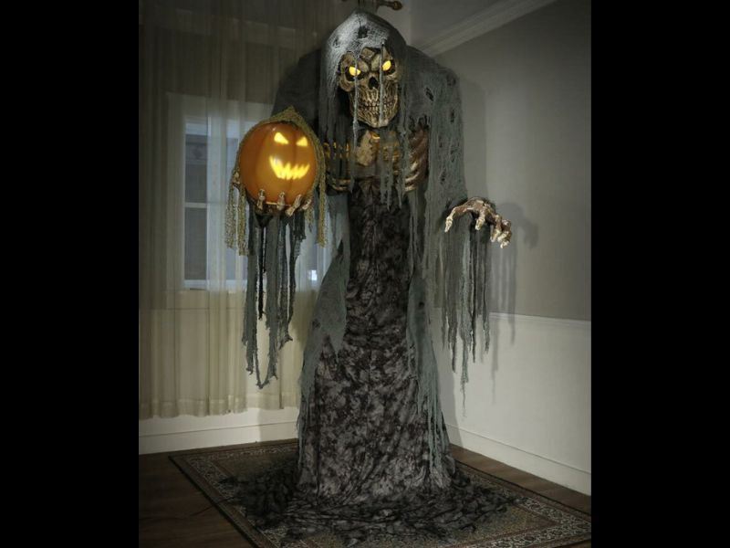 7 Ft Jack Stalker Animated Prop Halloween Haunted House Lifesize Skeleton Reaper
