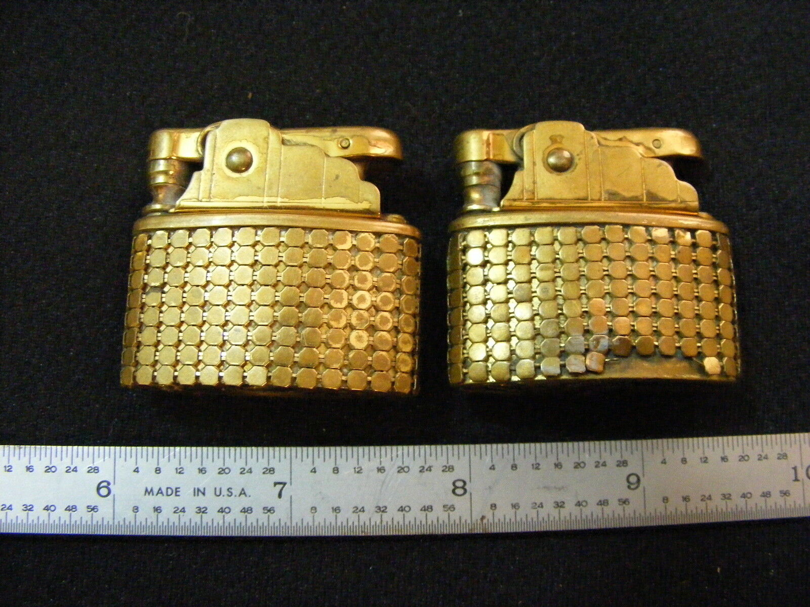 Vintage Two Chain Mail Cigarette Cigar Lighters Made In USA