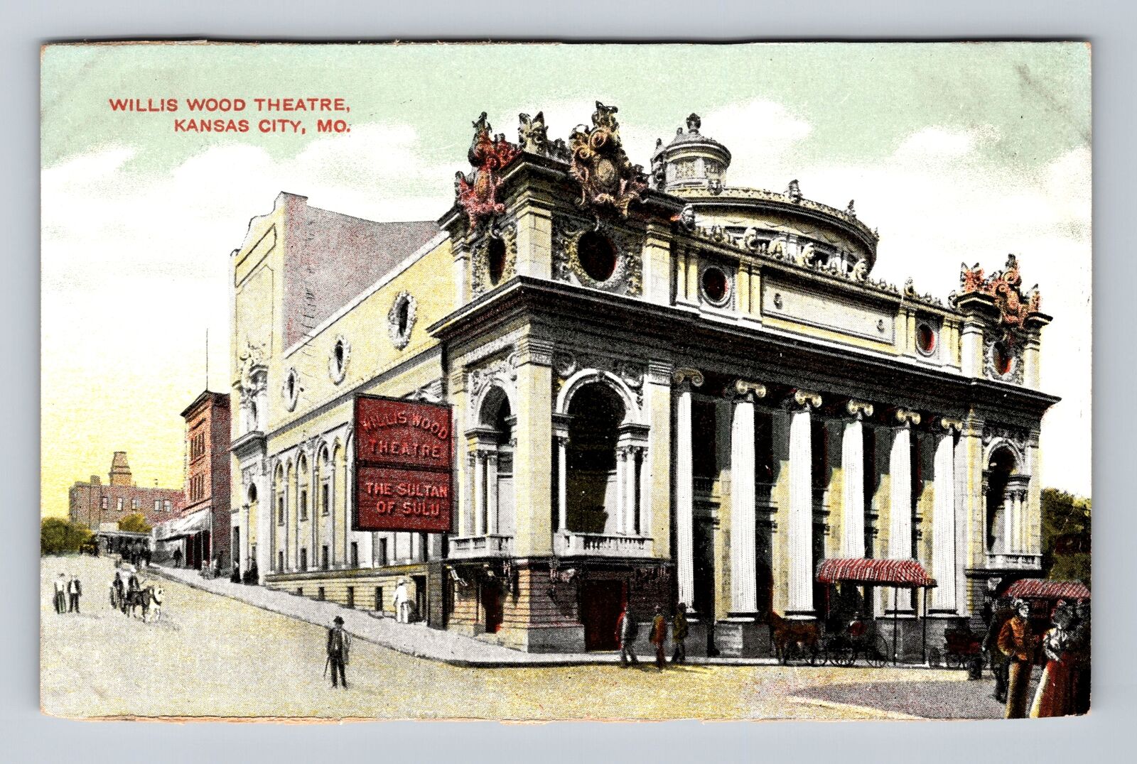 Kansas City MO-Missouri, Willis Wood Theatre, Antique, Vintage Postcard