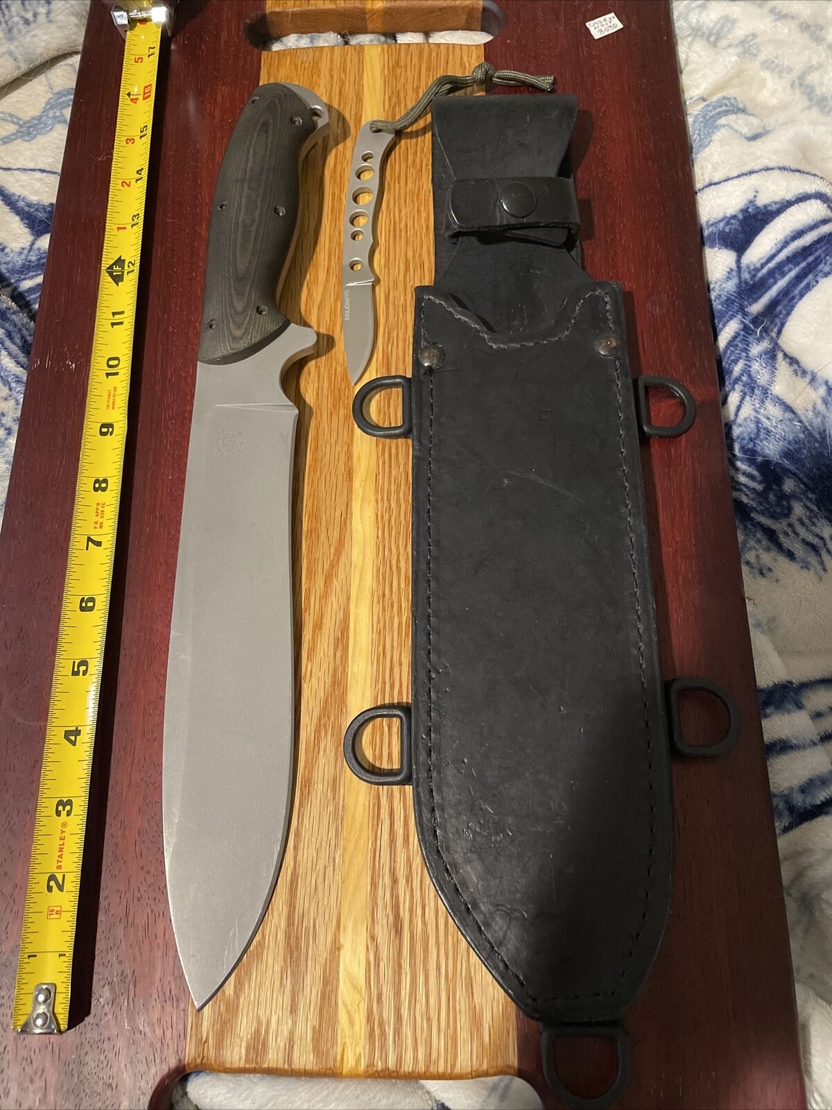 Custom Rob Simonich Bowie Knife 2 In 1 Talonite Parasite Model W/ 3 Sheaths USA