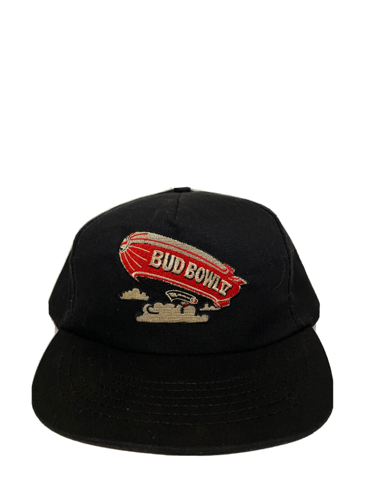 Vintage 1993 Bud Bowl V Snapback Hat Cap Embroidered Black