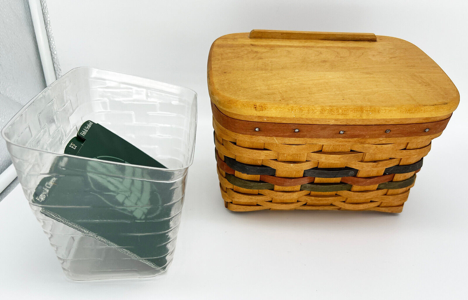Longaberger Recipe Basket 1994 Woodcrafts Lid Liner Recipe Divider Cards Signed