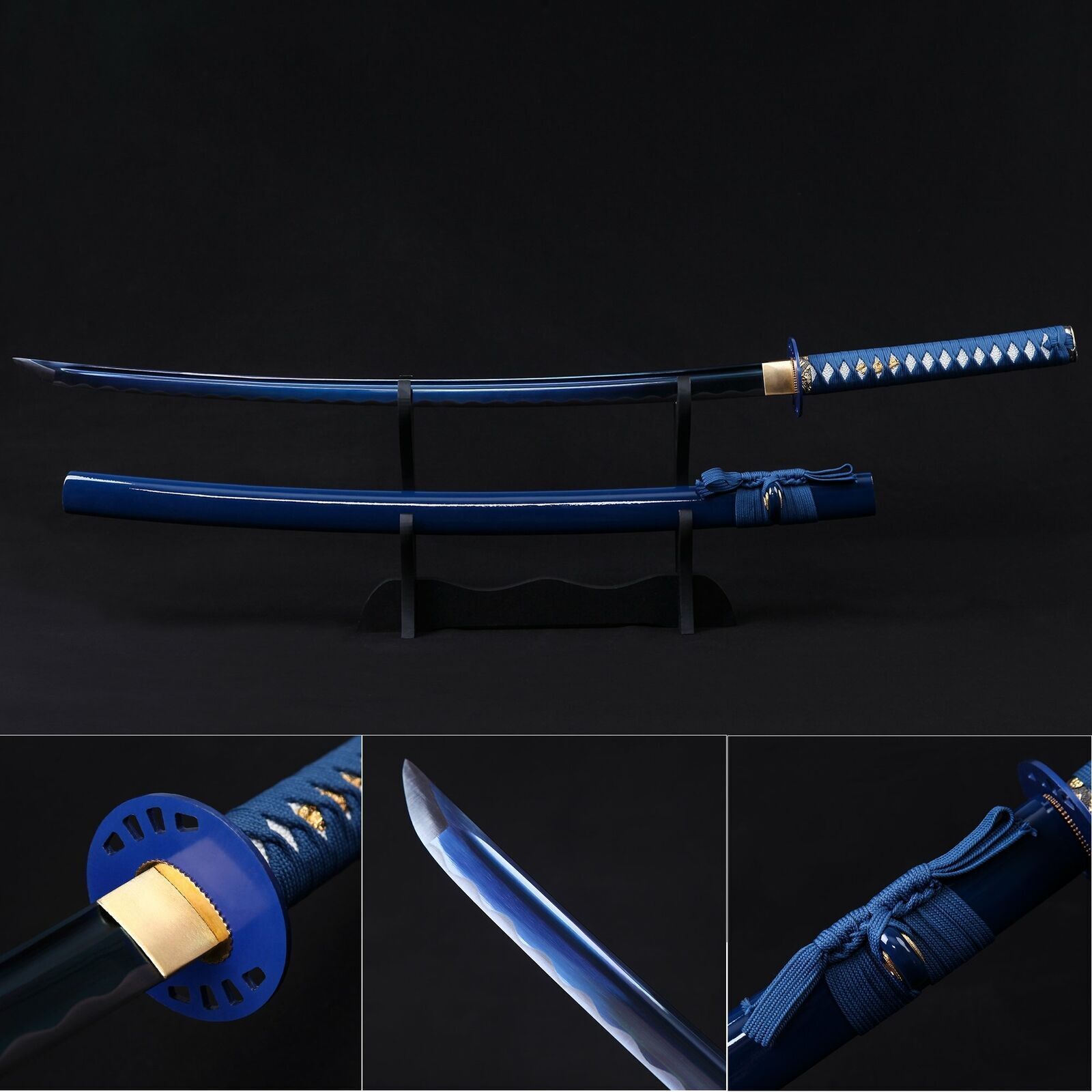 Handmade Blue Carbon Steel Blade Katana Real Katana Japanese Samurai Sword Sharp