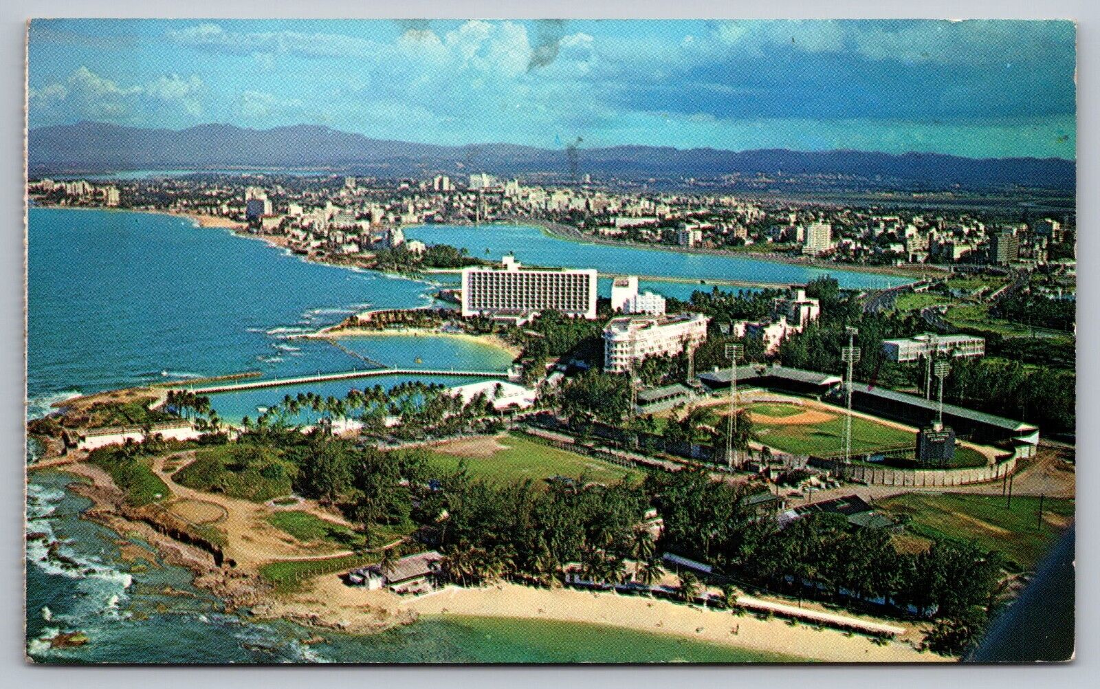 General Aerial View of San Juan Puerto Rico-Gold Coast-Vintage Postcard c1964