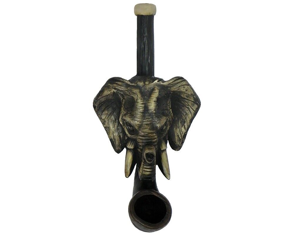 Elephant Head Handmade Tobacco Smoking Small Hand Pipe African Safari Zoo Animal