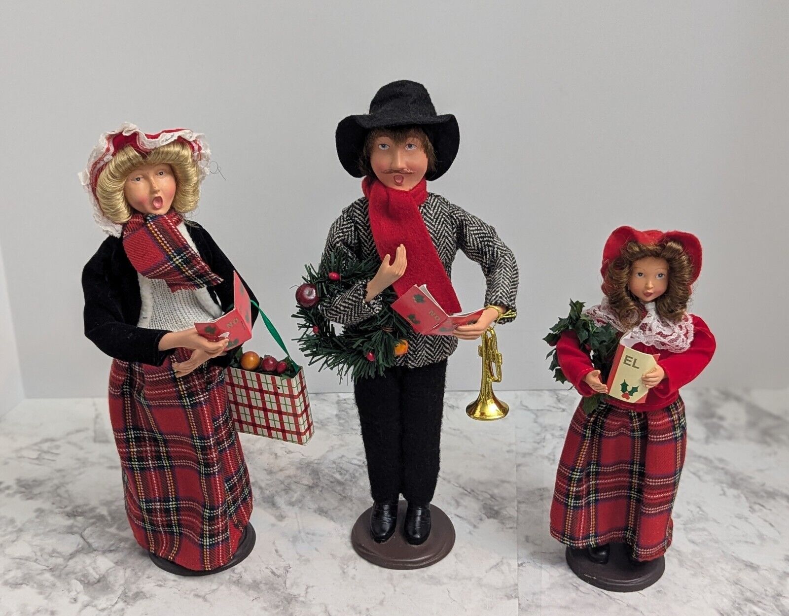 Vintage Christmas Caroler Figurines Set Of Three