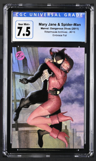 2011 Rittenhouse Archives Mary Jane/Spider-Man #E13 Embrace Foil, CGC Graded 7.5