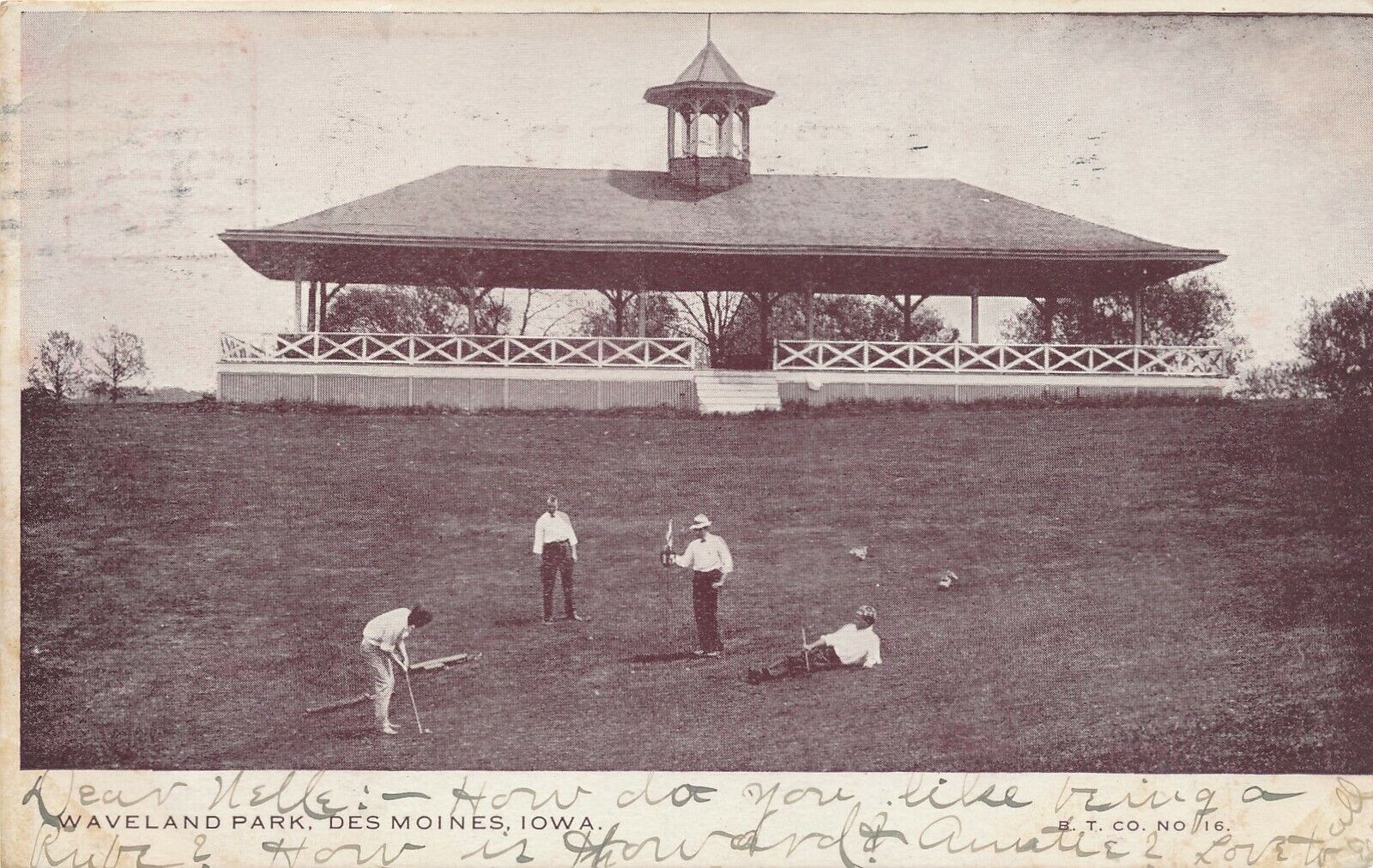DES MOINES IA – Playing Golf at Waveland Park – udb – mailed 1908