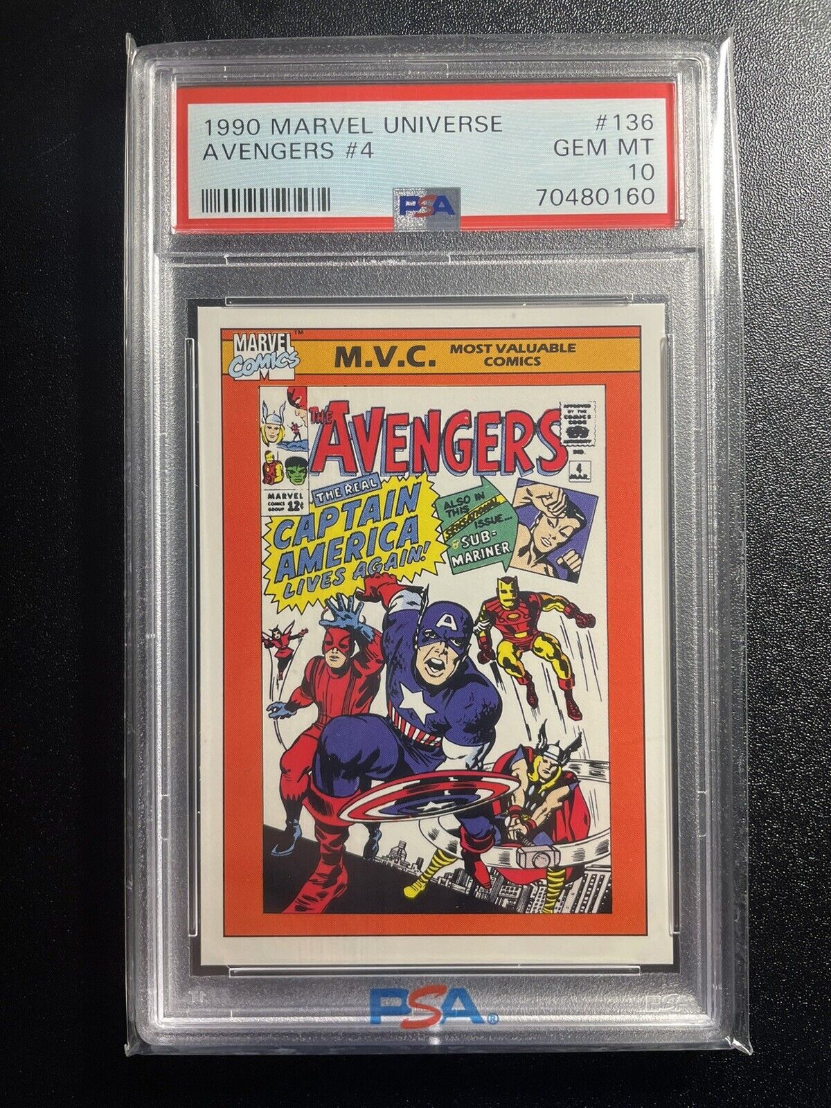 1990 Marvel Universe Avengers #4 #136 PSA 10 GEM MINT