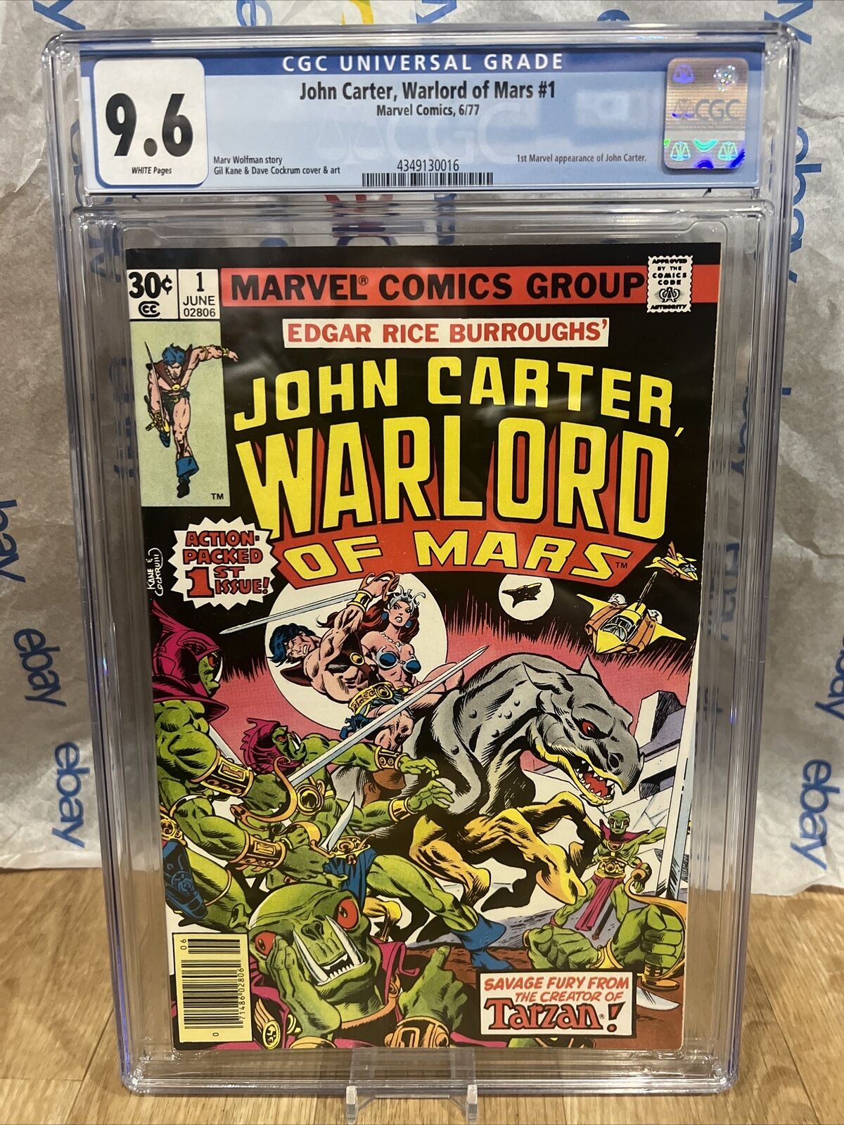 John Carter, Warlord Of Mars #1 CGC 9.6 1st Marvel App Of John Carter 1977