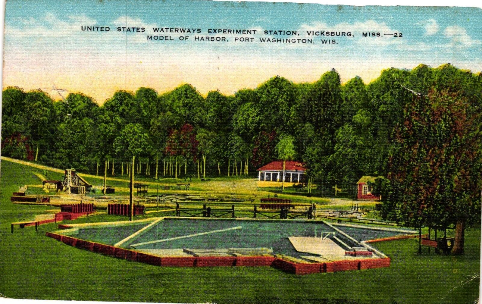 Vintage Postcard- US Waterways Experiment Station, Vicksburg, MI Early 1900s