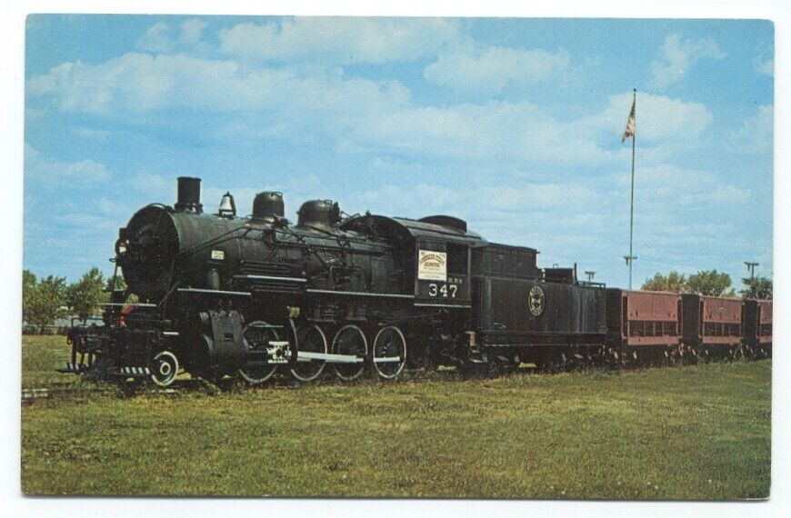 Chisholm MN ~ Minnesota Museum Of Mining Locomotive Train Steam Engine Postcard