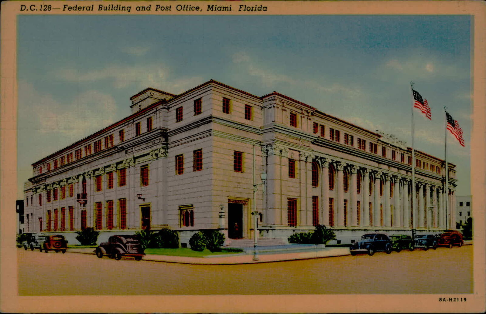 Postcard: D. C. 128- Federal Building and Post Office, Miami Florida 8