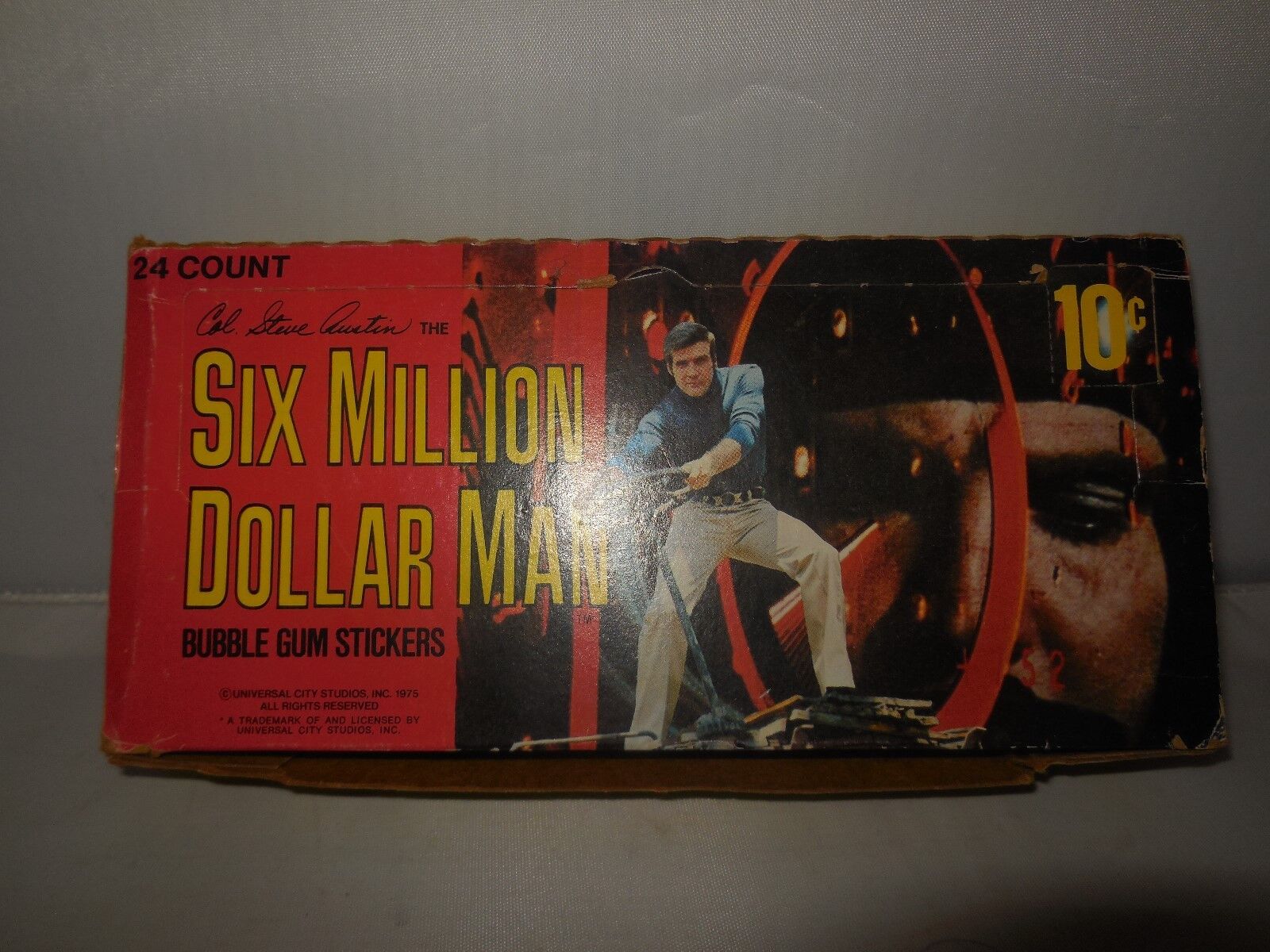 1975 vintage six million dollar man 23 ct  wax card box super rare