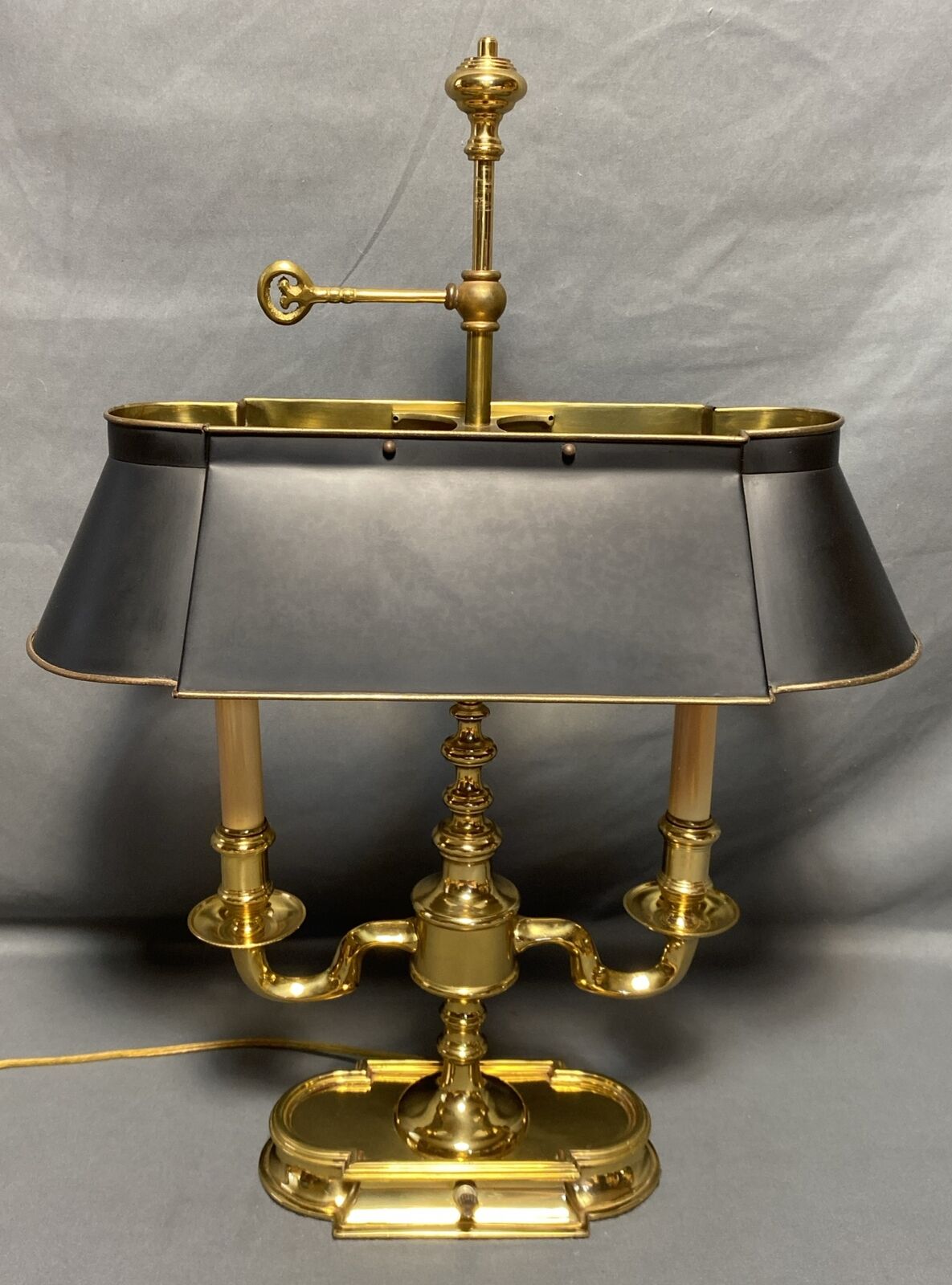Vintage Regency Neoclassical Style Brass Bouillotte Table Lamp Directoire Light