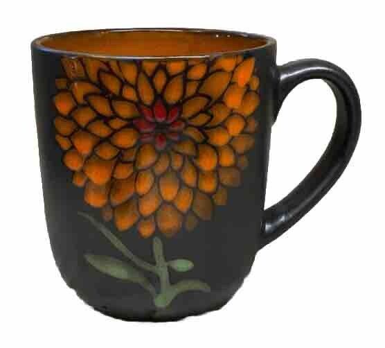Large Coffee Cup Mug Pretty Gardenia Flower Orange Gibson New