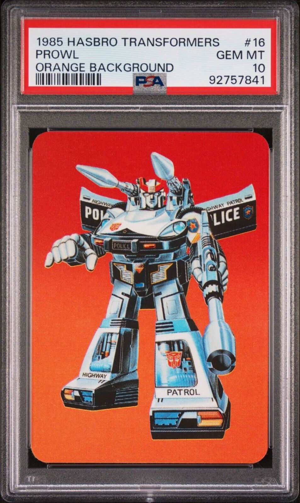 1985 Hasbro Transformers #16 Prowl PSA 10