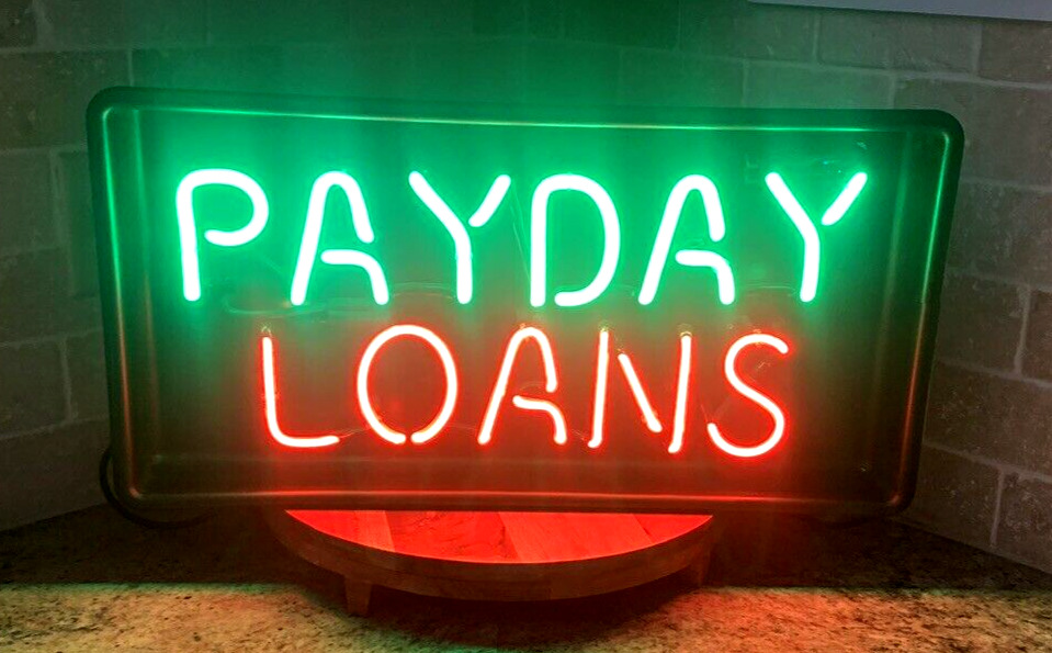 MULTI COLOR PAYDAY LOANS NEON SIGN 24 3/4\