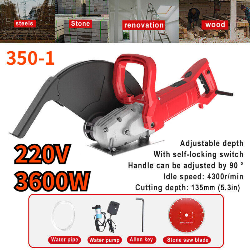 220V Electric Wall Chaser Grooving Machine 135mm Steel Concrete Cutting Slotting