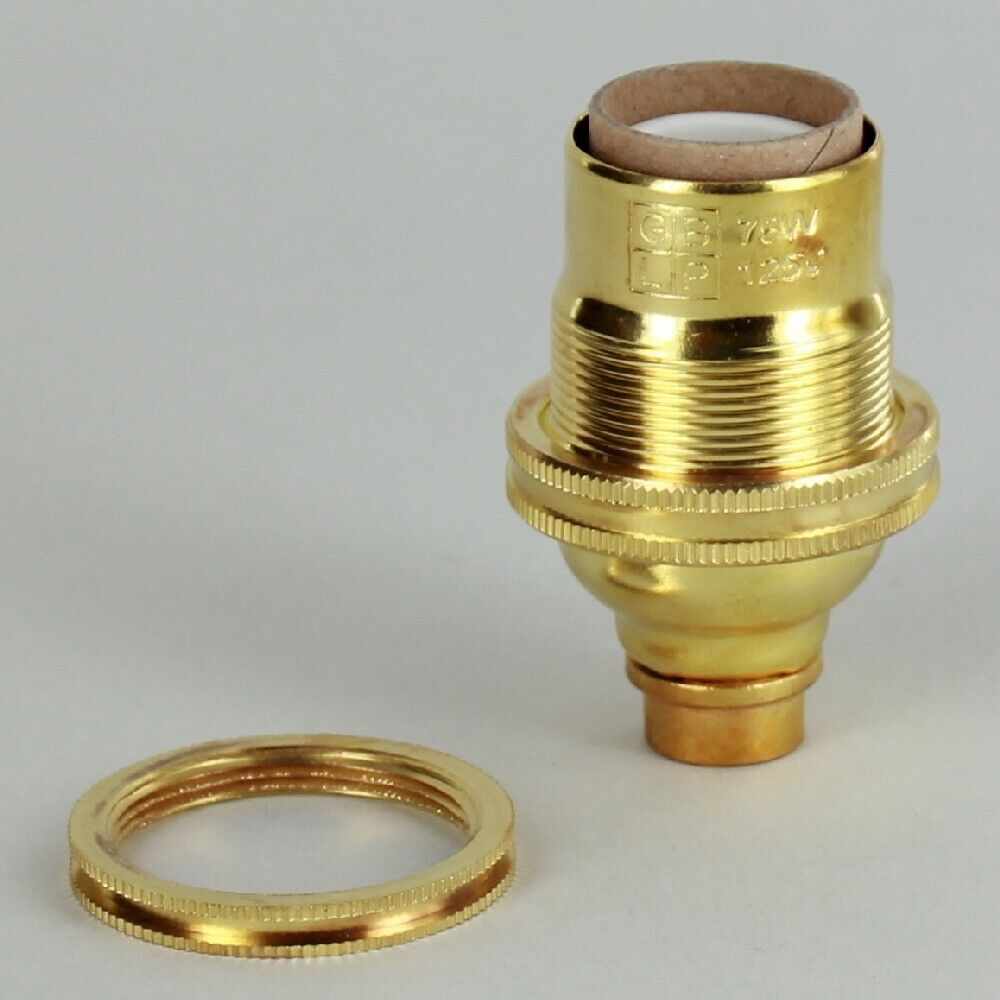 UNFINISHED BRASS E-12 THREADED SOCKET WITH SHADE RING NEW SOGB5WRG 