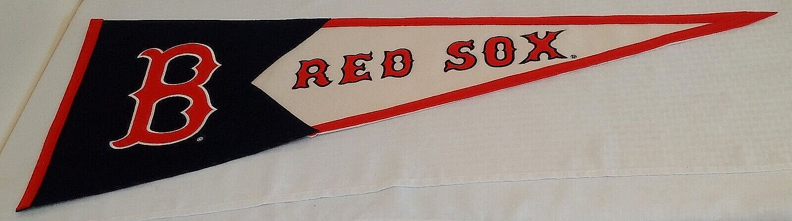 Large Wool Boston Red Sox Pennant Coopertown Throwback 17x41 MLB Cave Display