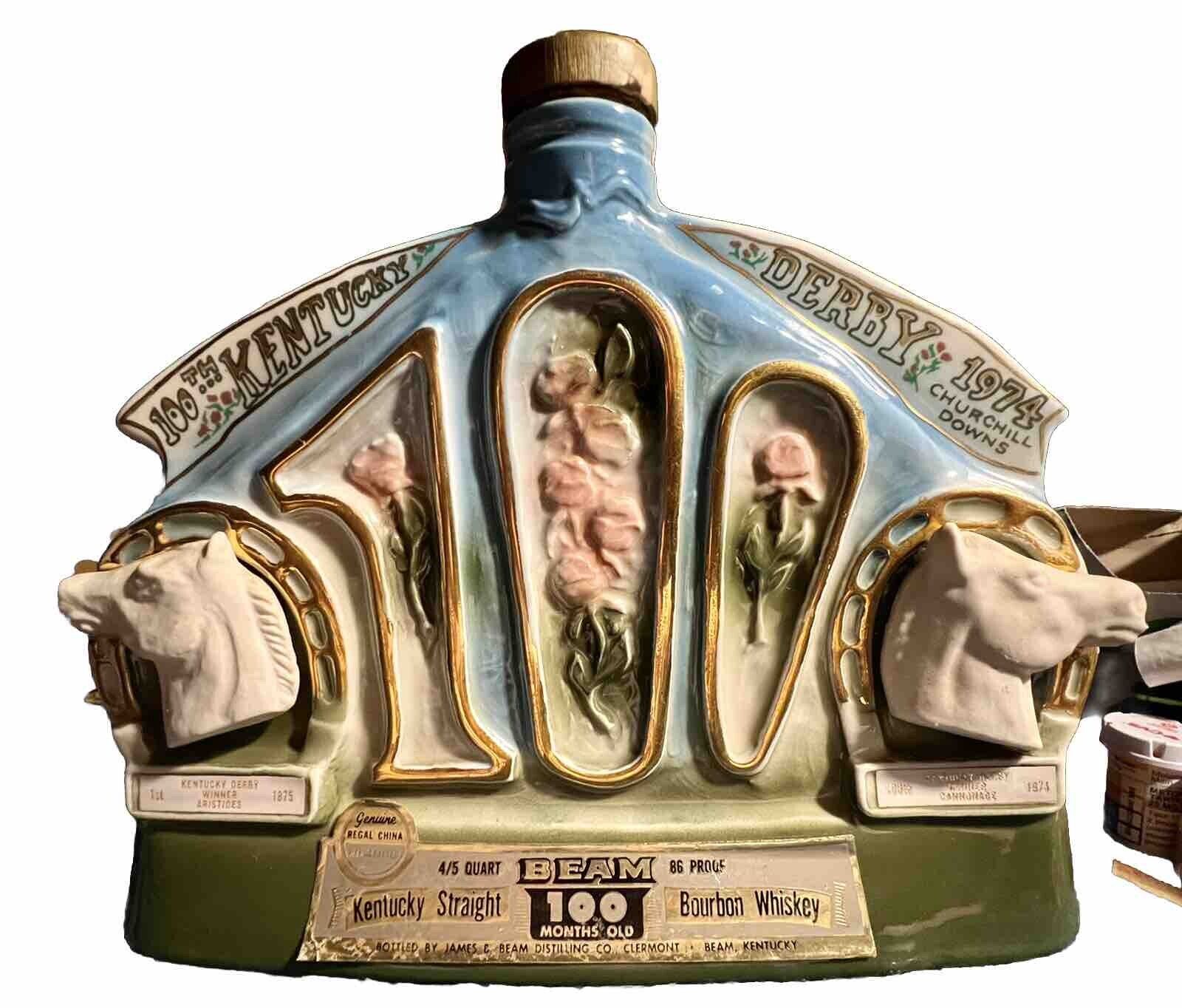 Vintage 1974 Jim Beam 100th Anniversary Kentucky Derby Churchill Downs Decanter
