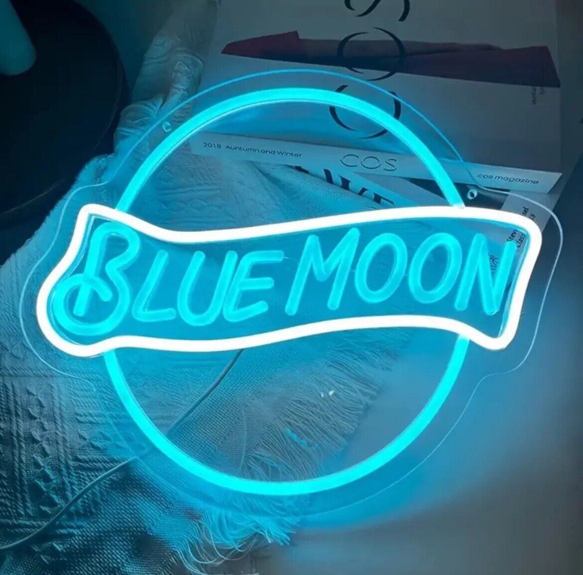 Blue Moon Neon Sign Light Beer Lamp Bar Extra Decor Wall Parrot Dorm Room Beach