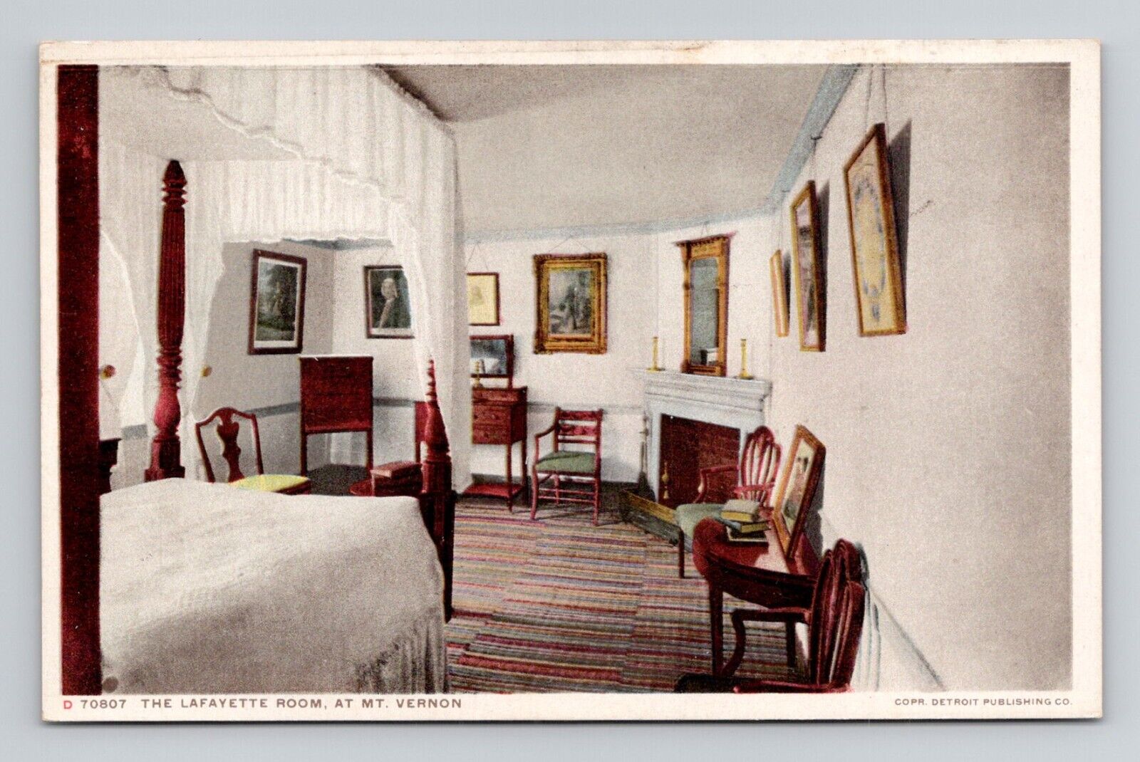 Postcard Lafayette Room Mount Vernon Virginia VA, Detroit Publishing D4