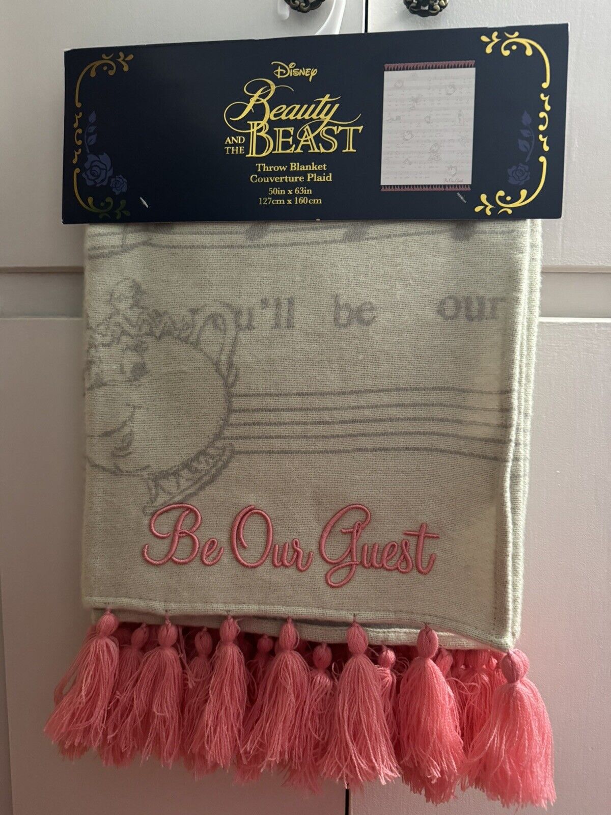 Disney Beauty and the Beast  Throw Blanket 50”x 63” NEW Disney Beauty Parks