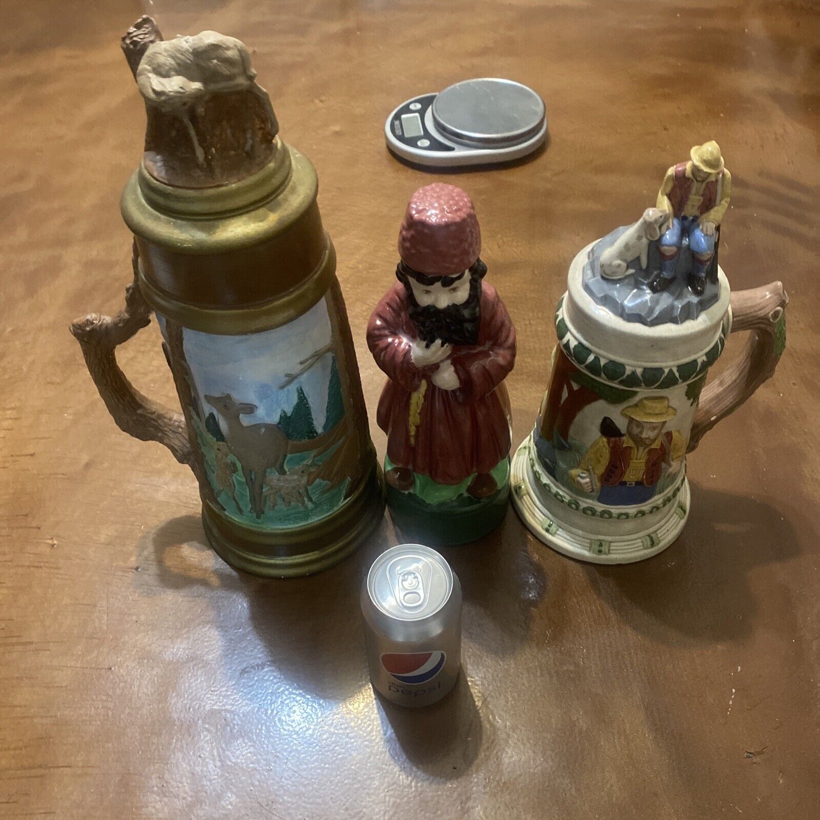 Three Large Beer Steins Handmade Very Cool One Is Signed