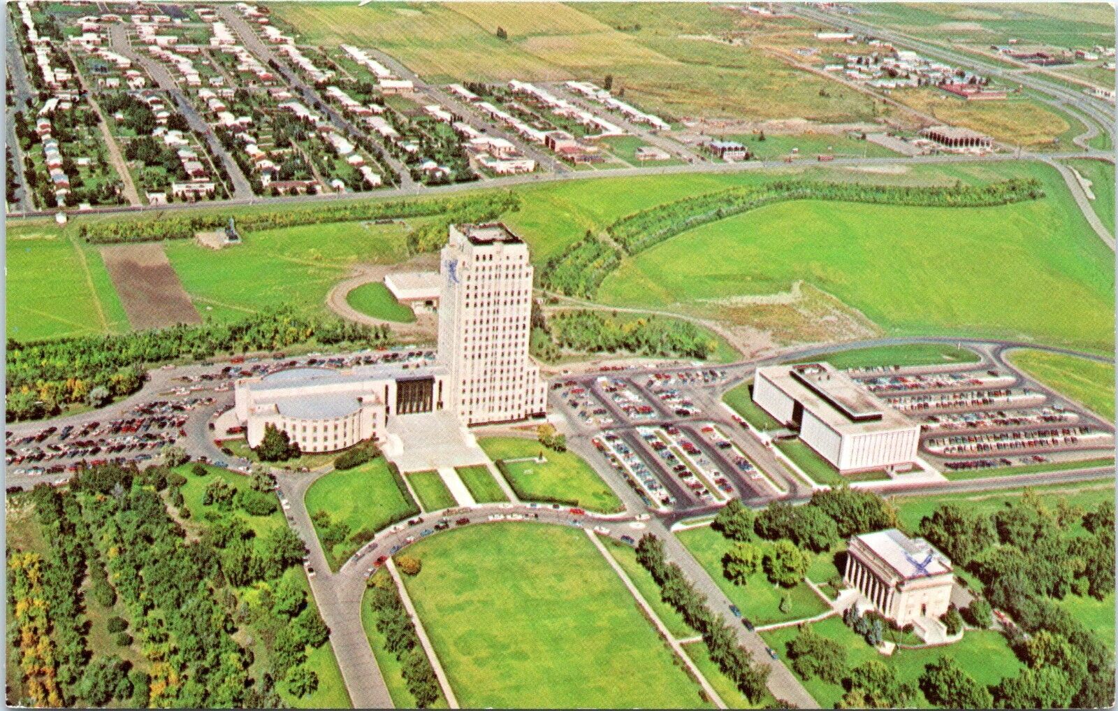 Aerial, North Dakota State Capitol, Bismarck, ND - c1960s Chrome Postcard