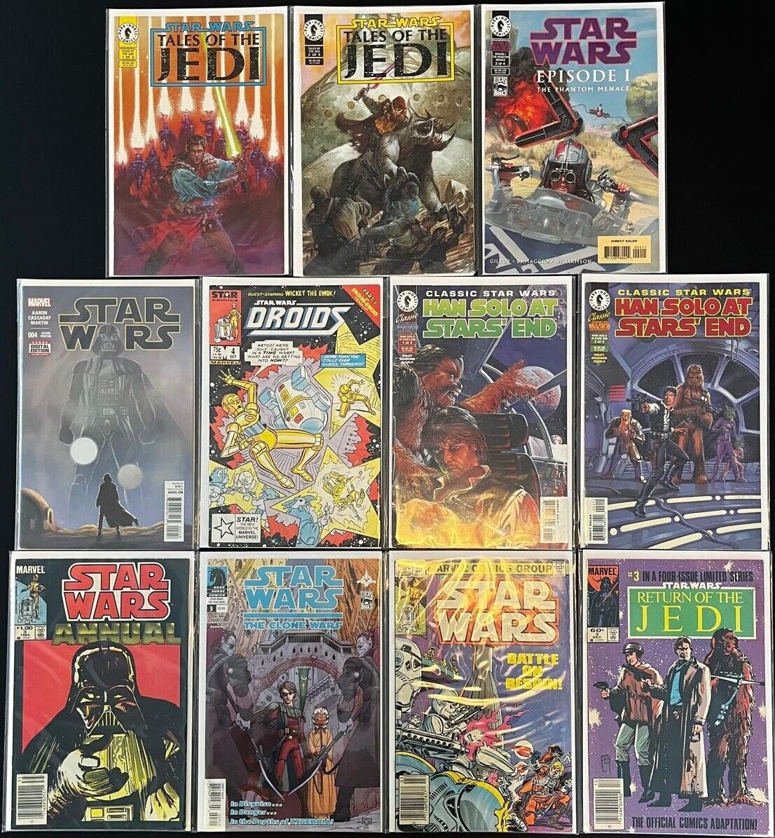 STAR WARS 11-Book LOT (Marvel & Dark Horse Comics) with #1 2 3 4 57 Annual #3