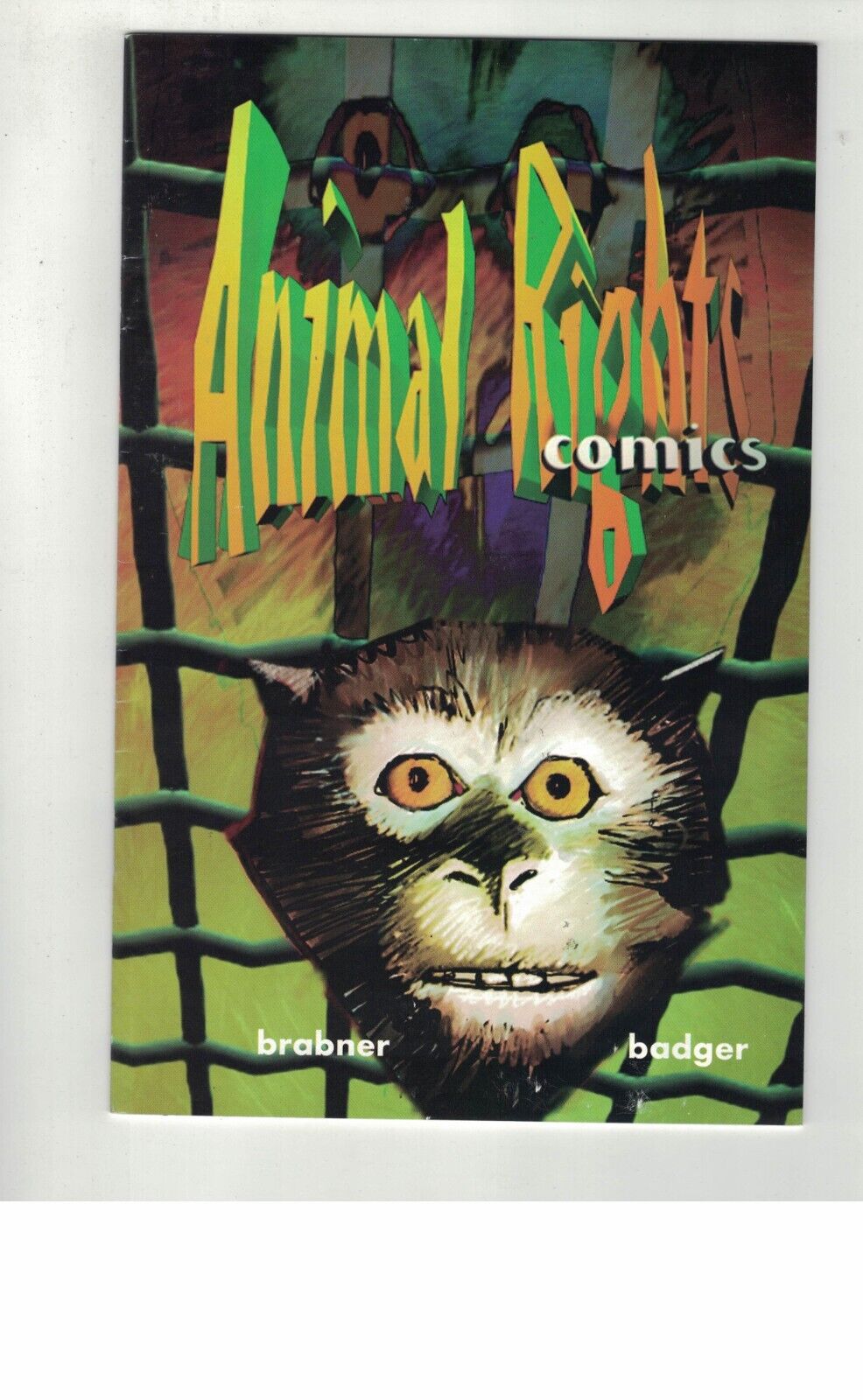 ANIMAL RIGHTS COMICS #1, 2-1996 RARE PETA COMICS-COMPLETE SET-MARK BADGER ART-VF