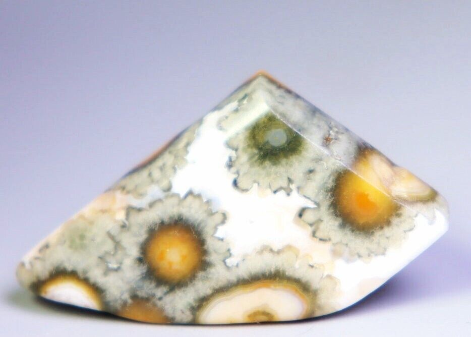 Top  Natural Round Eye Ocean Jasper Agate Quartz Crystal Pendant Stone Specimen
