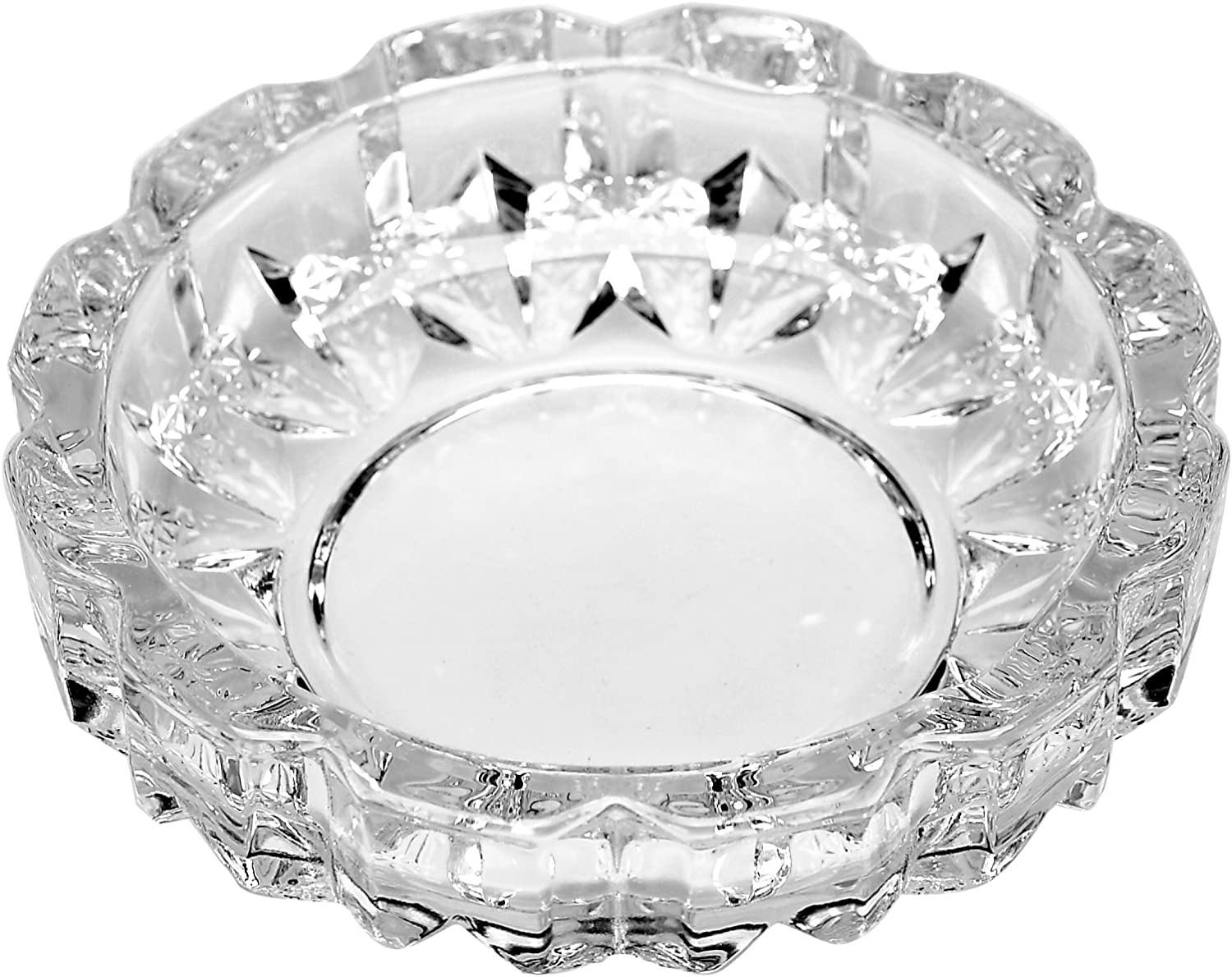 Ashtray , Large Glass Ashtray for Cigarette Cigar , Clear Crystal Ash Trays O...
