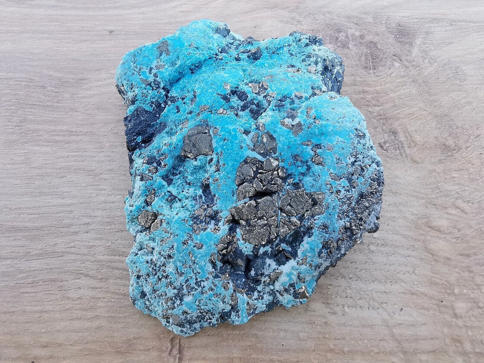 Persian Turquoise With Pyrite Slab, 100% Natural Stone, Not Stabilized, 0.216 kg