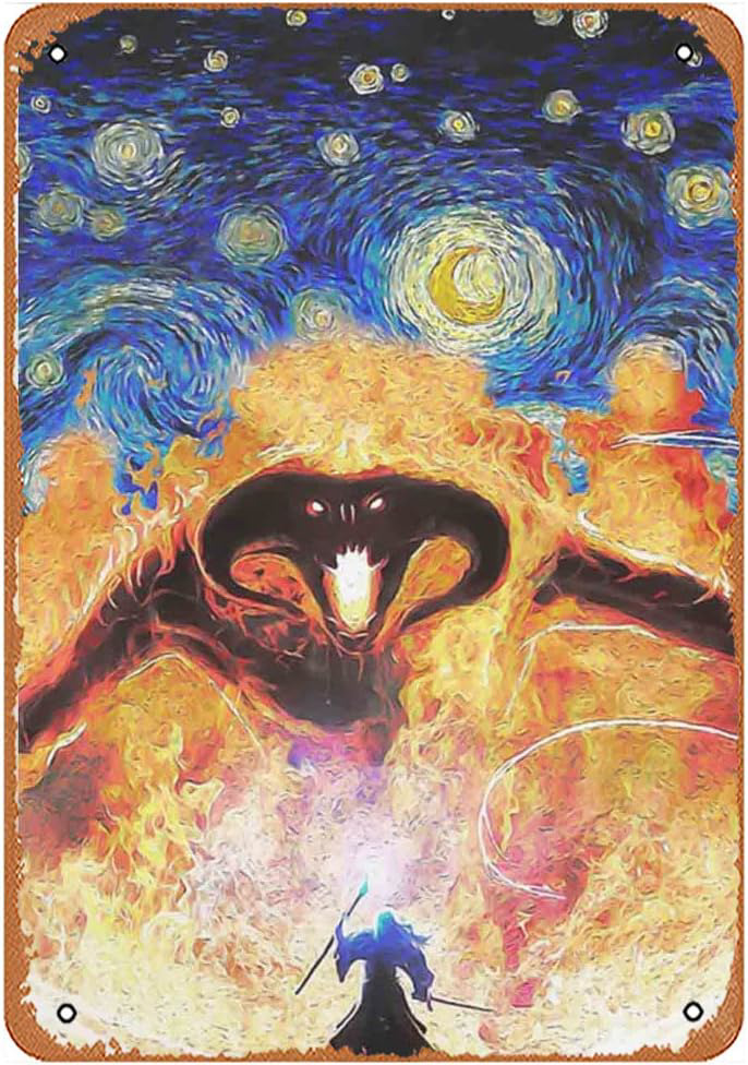 Balrog And Gandalf Lord Of The Rings Starry Night Poster Art Best Gifts Ever Art